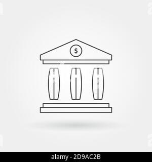 bank finance single isolated icon with modern line or outline style Stock Vector