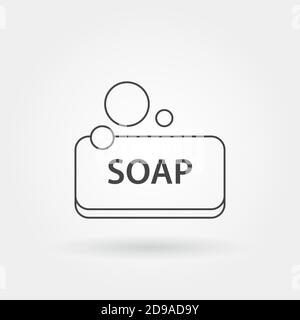 soap single isolated icon with modern line or outline style Stock Vector