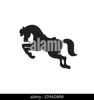 Horse vector flat icon silhouette. graphic cartoon vector illustration Stock Vector