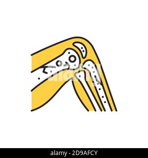 Osteoporosis color line icon. Pictogram for web page, mobile app, promo. Stock Vector