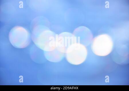 Blue bokeh, abstract blue background in blue and white Stock Photo