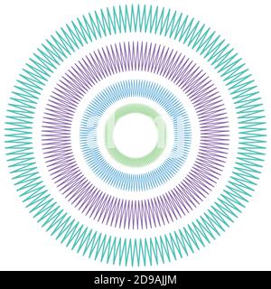 The geometric circle is angular. Colored spring ornament. Stock Vector