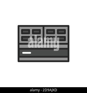 Foamed gypsum block color line icon. Pictogram for web page, mobile app, promo. Stock Vector