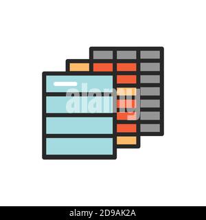 Facade covering color line icon. Pictogram for web page, mobile app, promo. Stock Vector