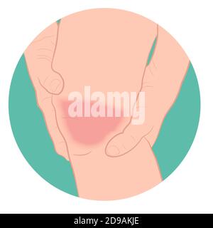 graphics image Tendon bone knee joint problems on leg vector illustration Stock Vector