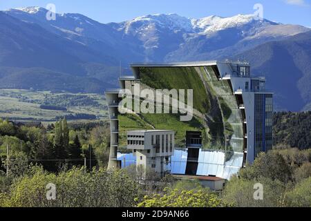 Font-Romeu-Odeillo-Via (south of France): the Odeillo solar furnace in Cerdanya, one of the two largest in the world Stock Photo