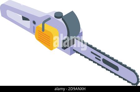 Chainsaw icon. Isometric of chainsaw vector icon for web design isolated on white background Stock Vector