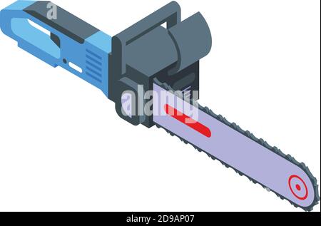 Handle electric chainsaw icon. Isometric of handle electric chainsaw vector icon for web design isolated on white background Stock Vector