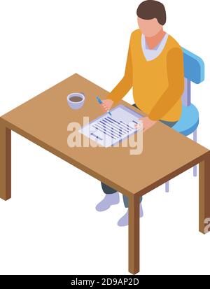 Letter writing icon. Isometric of letter writing vector icon for web design isolated on white background Stock Vector