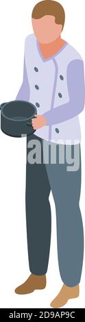 Cook student job icon. Isometric of cook student job vector icon for web design isolated on white background Stock Vector