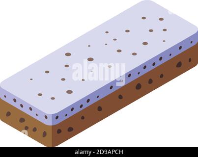 Milk snack bar icon. Isometric of milk snack bar vector icon for web design isolated on white background Stock Vector