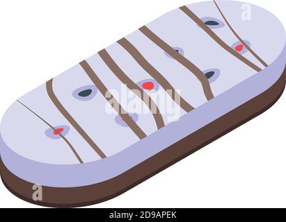 Candy cream snack bar icon. Isometric of candy cream snack bar vector icon for web design isolated on white background Stock Vector