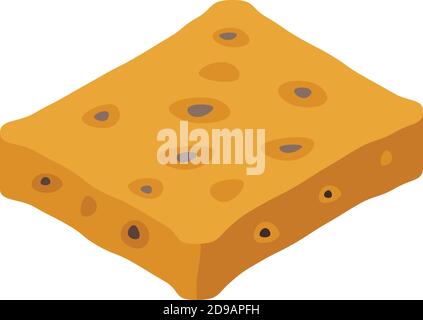 Nuts snack bar icon. Isometric of nuts snack bar vector icon for web design isolated on white background Stock Vector
