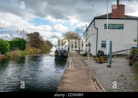 Private members boat club on the Chesterfield Canal near Retford Stock Photo
