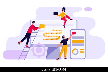 Development. Code language sign. Programming coding and developing concept. Stock Vector