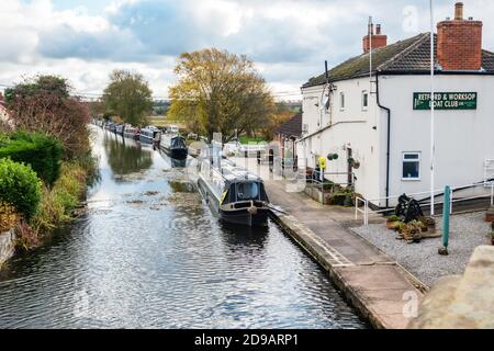 Private members boat club on the Chesterfield Canal near Retford Stock Photo