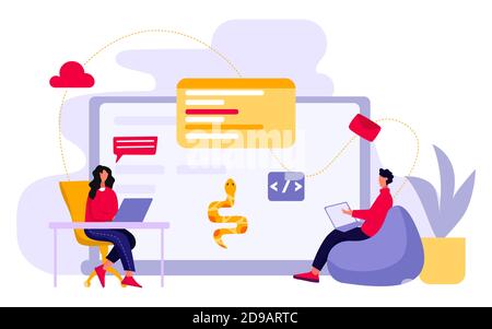 Development. Code language sign. Programming coding and developing concept. Stock Vector