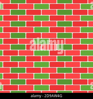 Christmas tiles brick wall pattern. Vector illustration Stock Vector