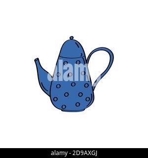Tea pot sign. Kettle icon. Kitchenware element. Vector doodle illustration Stock Vector
