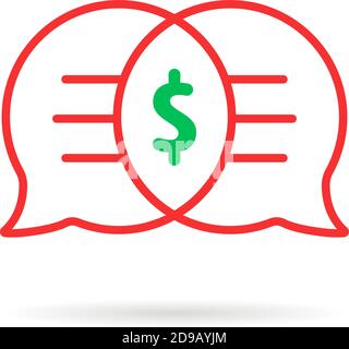 business negotiations linear logo Stock Vector