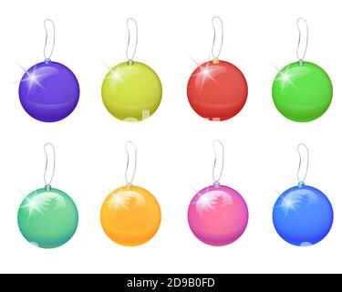 Vector Christmas tree transparent balls Stock Vector