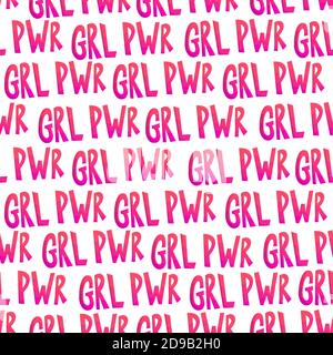 Grl pwr pink seamless pattern Stock Vector