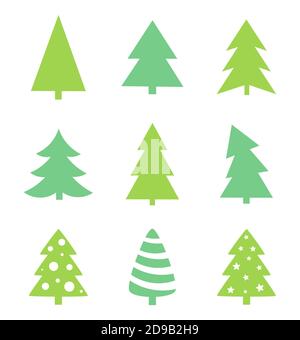 Christmas tree icons. Vector illustration Stock Vector