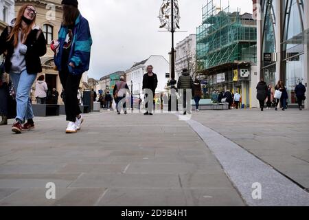 Cheltenham, UK. 4 November 2020. Shoppers on Cheltenham High Street, 48 hours before the 2nd UK lockdown starts on November 5th. Credit: Thousand Word Media Ltd/Alamy Live News Stock Photo