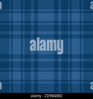 Blue checkered seamless pattern. Vector cage abstract background. Trend lumberjack Merry Christmas and New Year design tartan texture Stock Vector