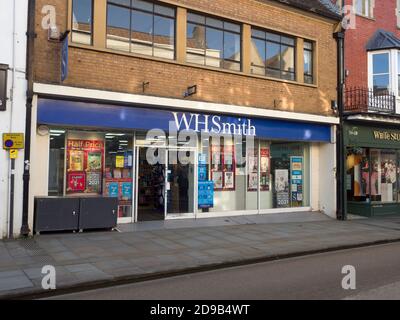 A WH Smith store in the High Street in the city of Wells, Somerset, England. Stock Photo
