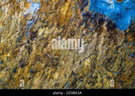Dark Textured Painted Cracked Multicolored Rusty Aged Metal Background Stock Photo