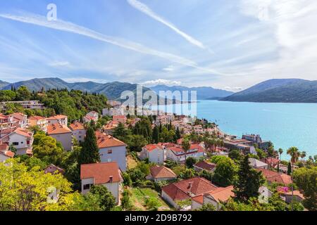 Wonderful Herceg Novi coastline view in Montenegro Stock Photo