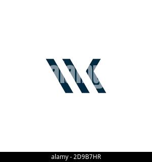 letter mk stripes motion arrow simple geometric logo vector Stock Vector