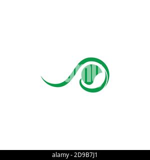 green vegetables geometric curves decoration logo vector Stock Vector