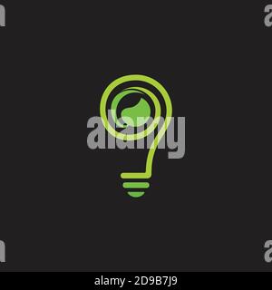 green light bulb eco idea symbol colorful logo vector Stock Vector