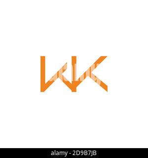 letter wk simple geometric flat line symbol vector Stock Vector