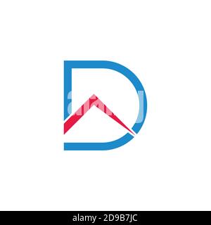 letter d simple arrow up motion logo vector Stock Vector