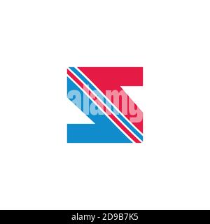 abstract opposite arrow colorful geometric logo vector Stock Vector