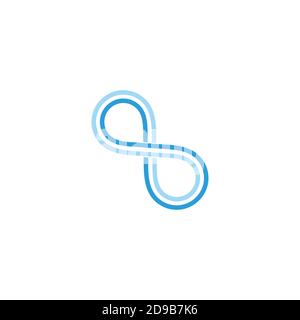 blue wavy stripes infinity lines loop design logo vector Stock Vector