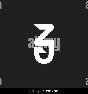 abstract letter zj simple geometric linear logo emblem vector Stock Vector