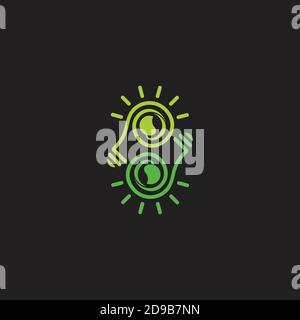 shine idea green natural concept symbol logo vector Stock Vector