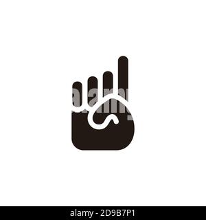 number one hand palm simple geometric symbol vector Stock Vector