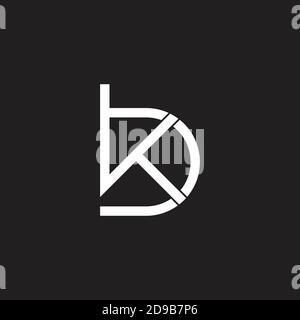 letter kb simple geometric line overlapping logo vector Stock Vector