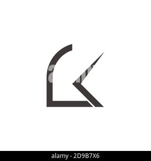 abstract letter lk simple arrow geometry logo vector Stock Vector