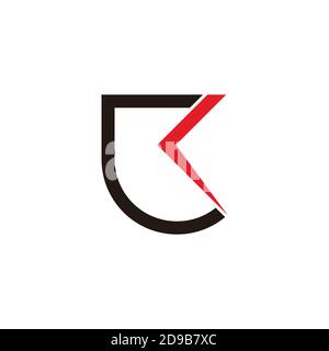 abstract letter ck simple arrow geometry logo vector Stock Vector