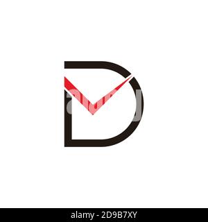 abstract letter md check mark design logo vector Stock Vector