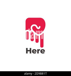 pointing down here sign hand palm symbol vector Stock Vector