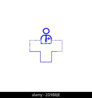 Doctor plus pharmacy clinic hospital illustration vector logo Stock Vector