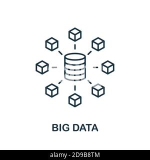 Big Data line icon. Simple element from digital disruption collection. Outline Big Data icon element Stock Vector