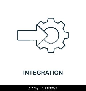 Integration line icon. Simple element from digital disruption collection. Outline Integration icon element Stock Vector